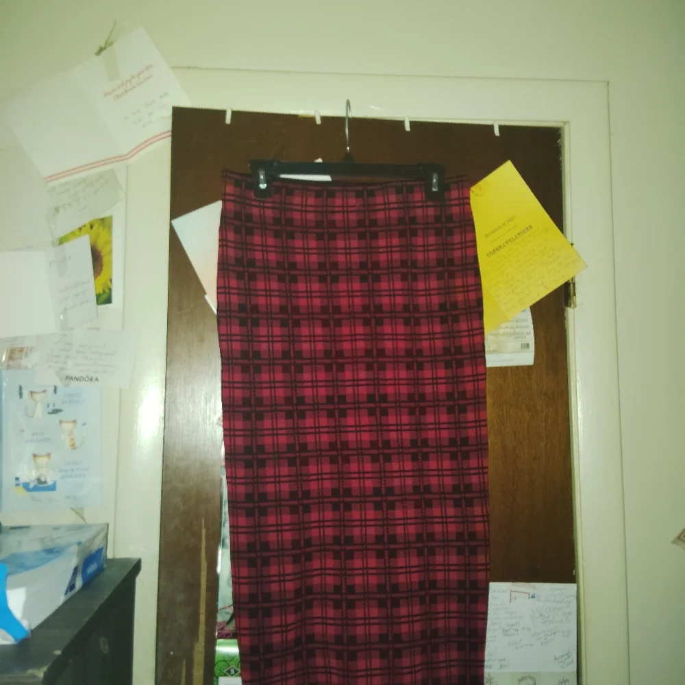 TORN by RONNY KOBO Stretch Knit Midi Skirt - London Plaid